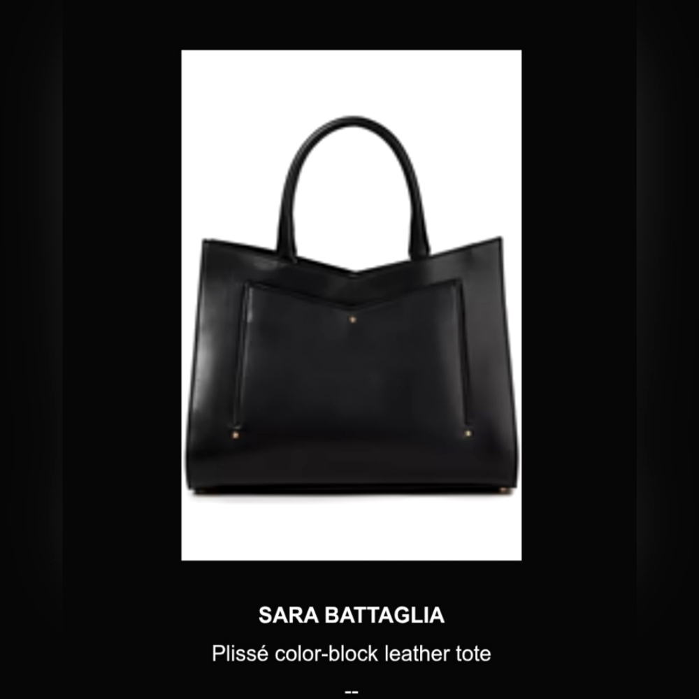 Sara Battaglia Black Leather Tote